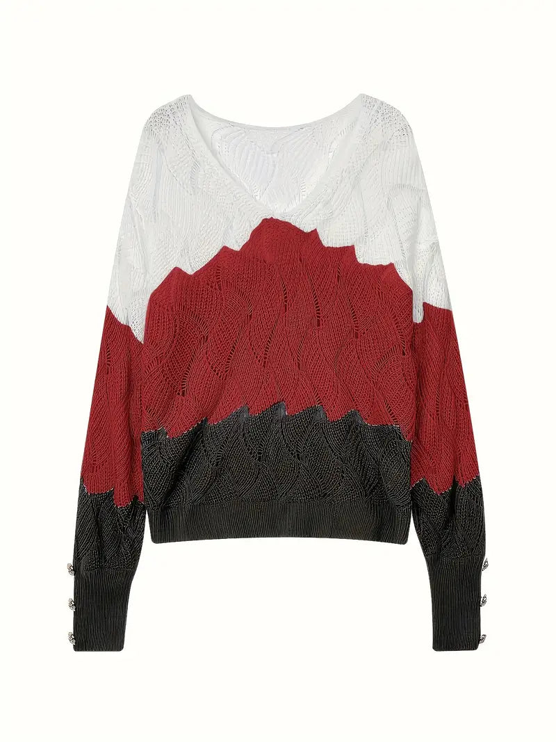 RENILDA – ELEGANT V-NECK KNITTED SWEATER