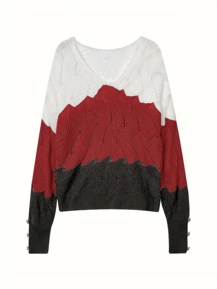 RENILDA – ELEGANT V-NECK KNITTED SWEATER