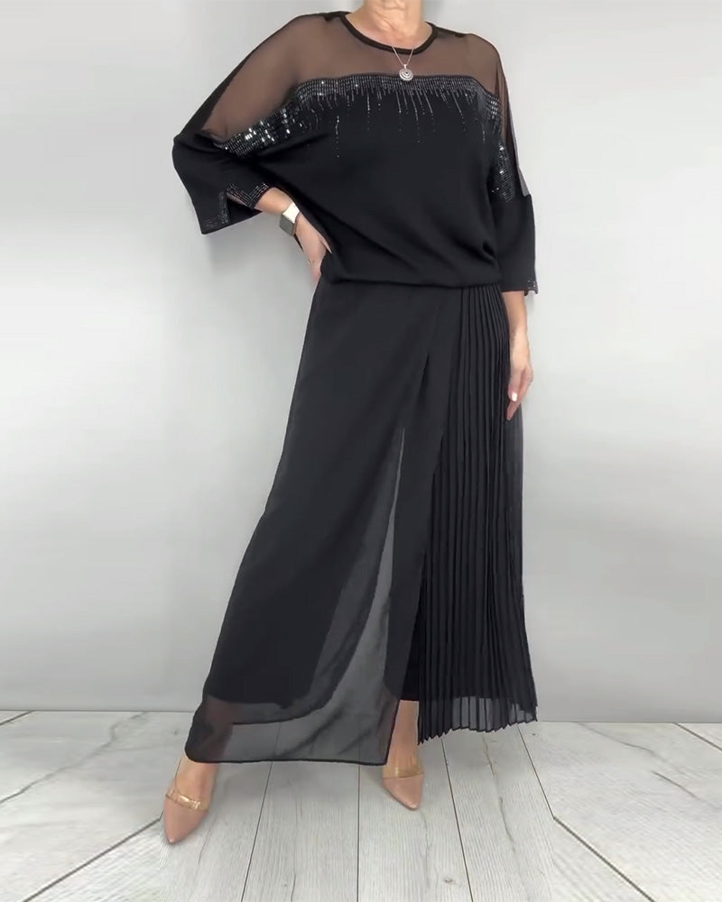 Mesh Split Loose Blouse