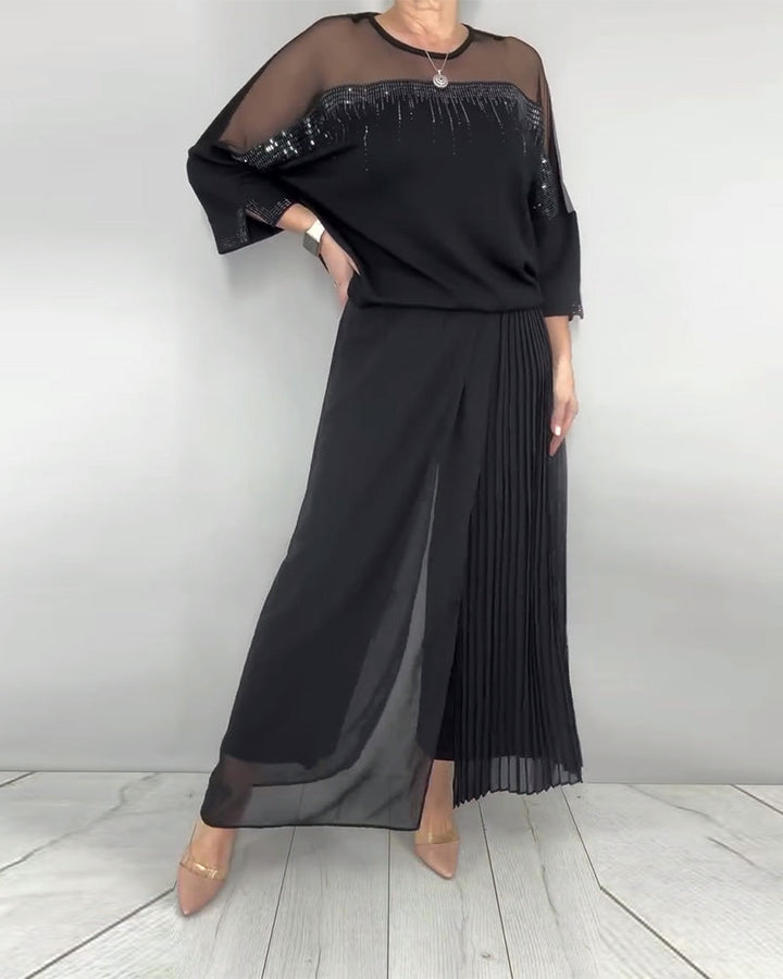 Mesh Blouse Split Loose