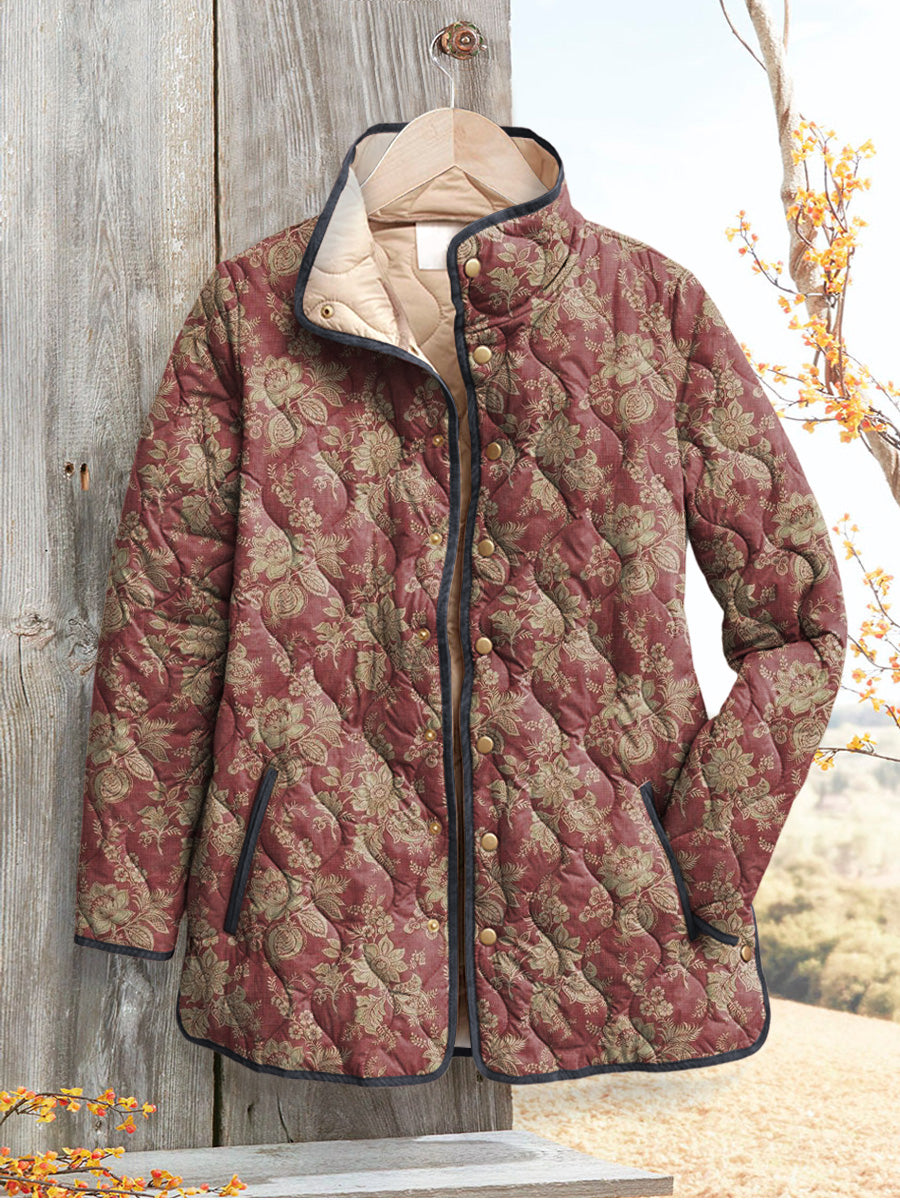 Retro Floral Print Women's Jacket