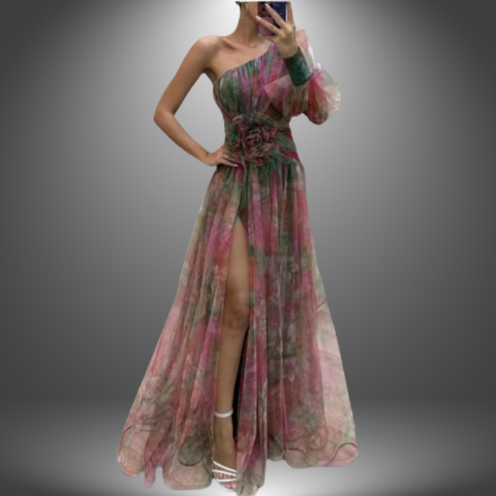 Addison | Vibrant One-Shoulder Floral Maxi Dress