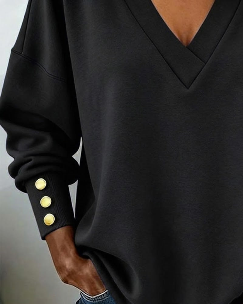 Stylish V-Neck Top with Horse Print