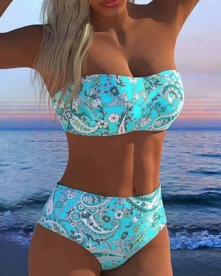 Bikini Cashew Nut Floral Print Bandeau