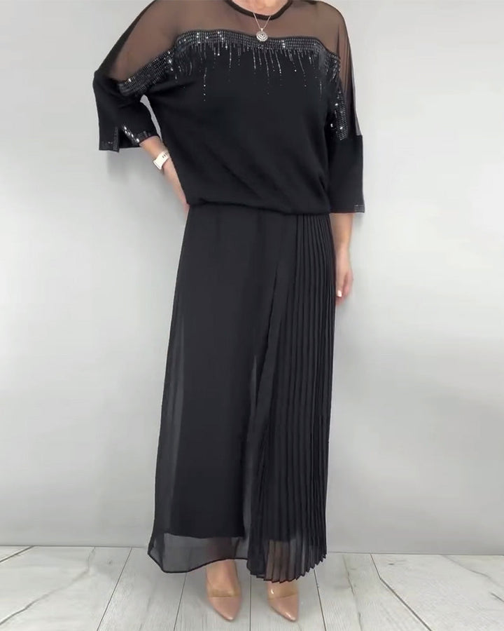 Mesh Blouse Split Loose