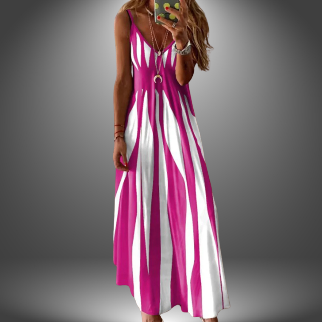 Alicia | Striped Sleeveless Maxi Dress