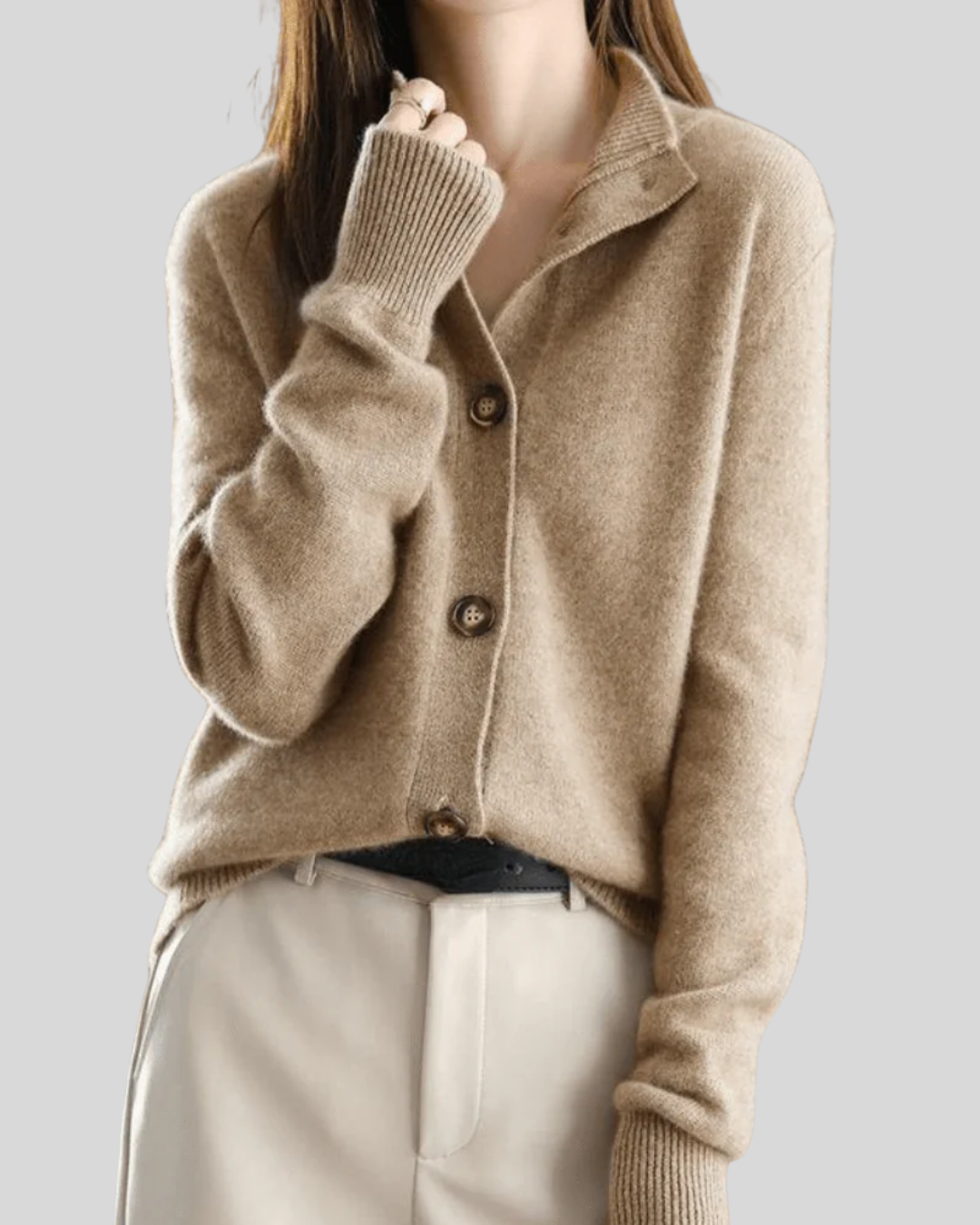 Claire - Retro-Style Cashmere Cardigan