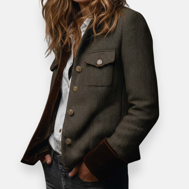 Elegant Jacket with Velvet Details