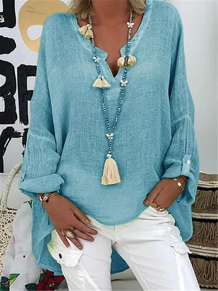 ADIRA – BASIC SOLID LONG SLEEVE SHIRT