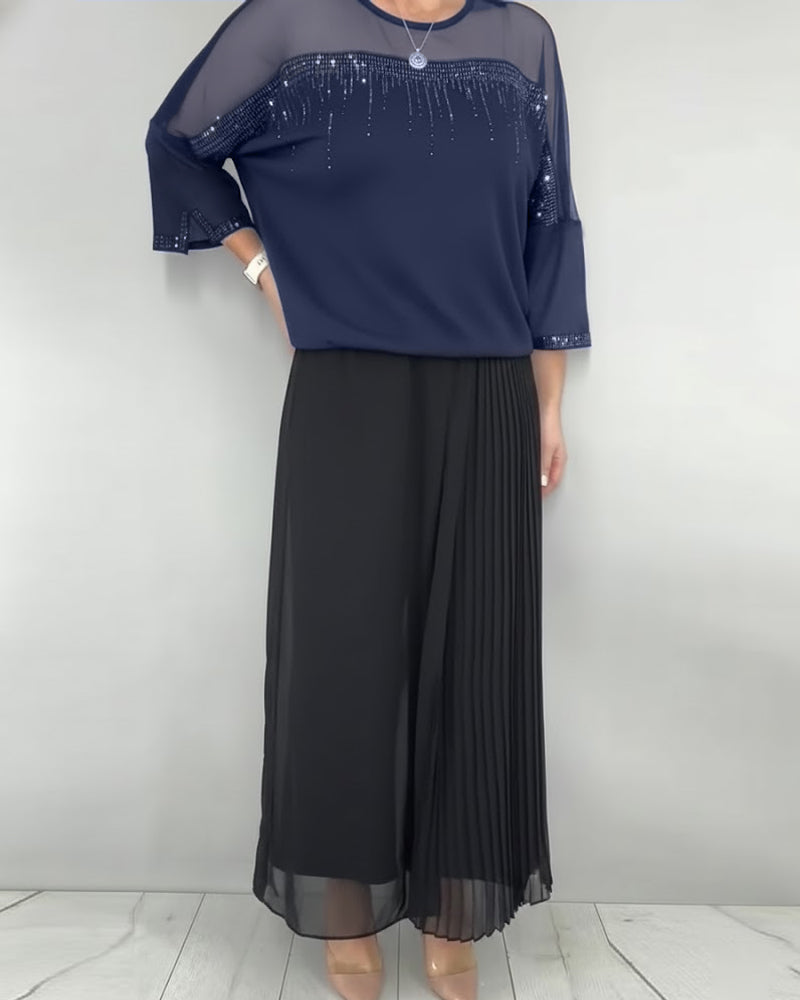 Mesh Blouse Split Loose