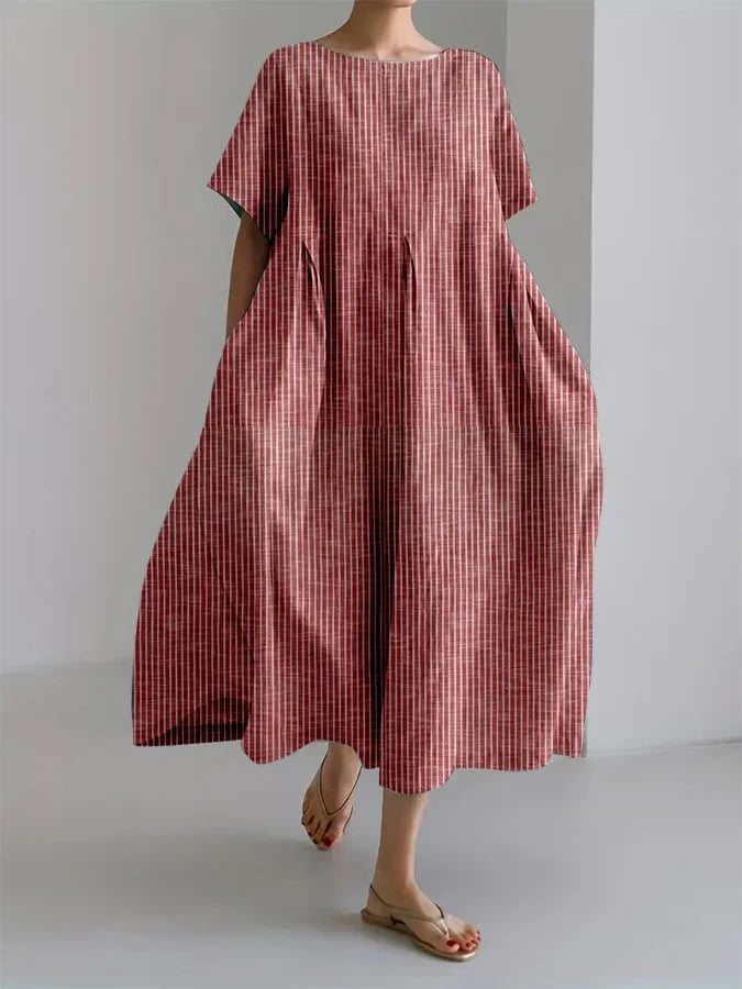 DELYSIA – CASUAL LONG DRESS WITH RETRO STYLE