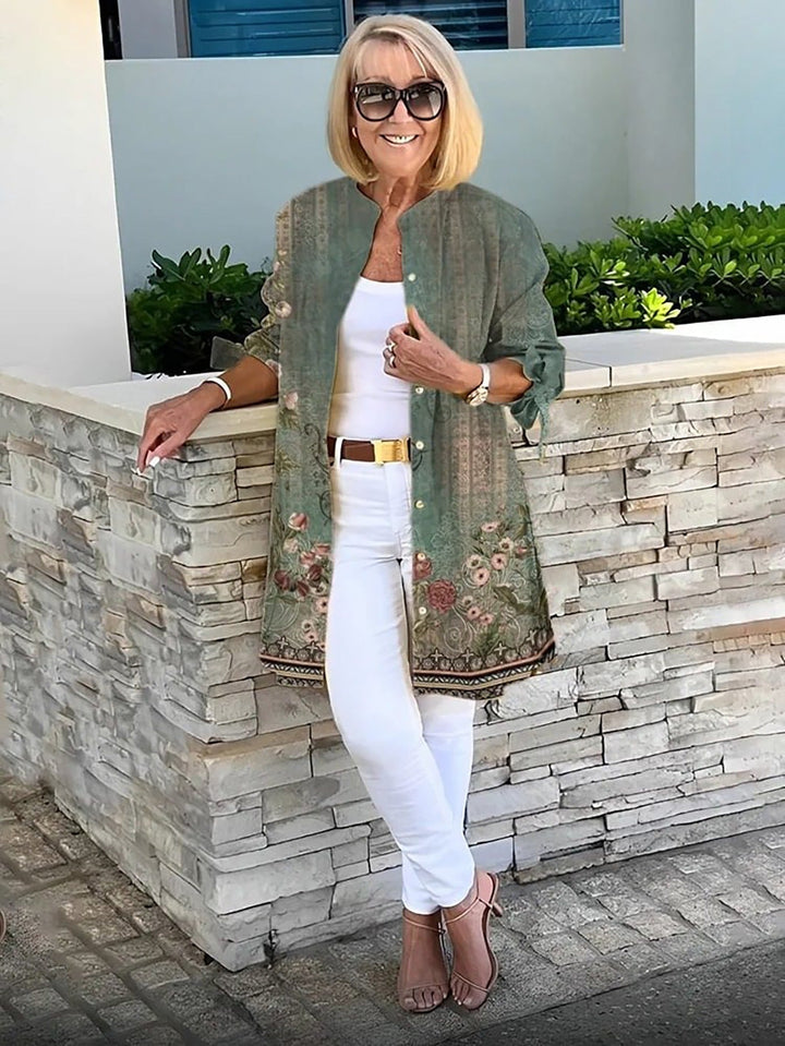 MYLA-ROSE – BOW SLEEVE PRINTED COTTON JACKET