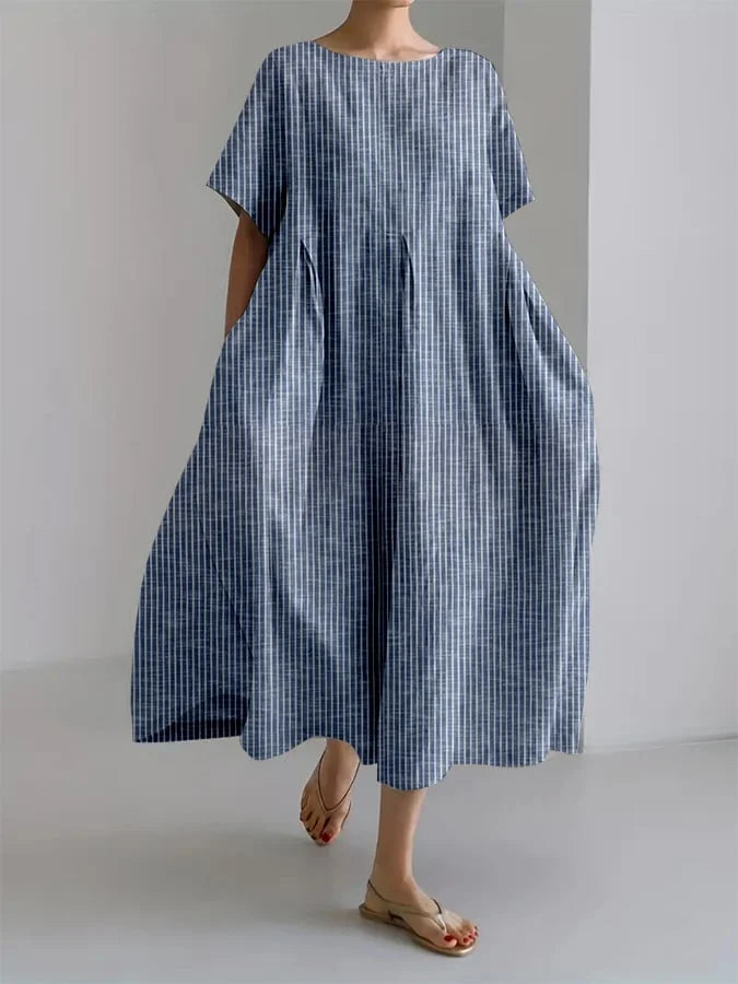 DELYSIA – CASUAL LONG DRESS WITH RETRO STYLE