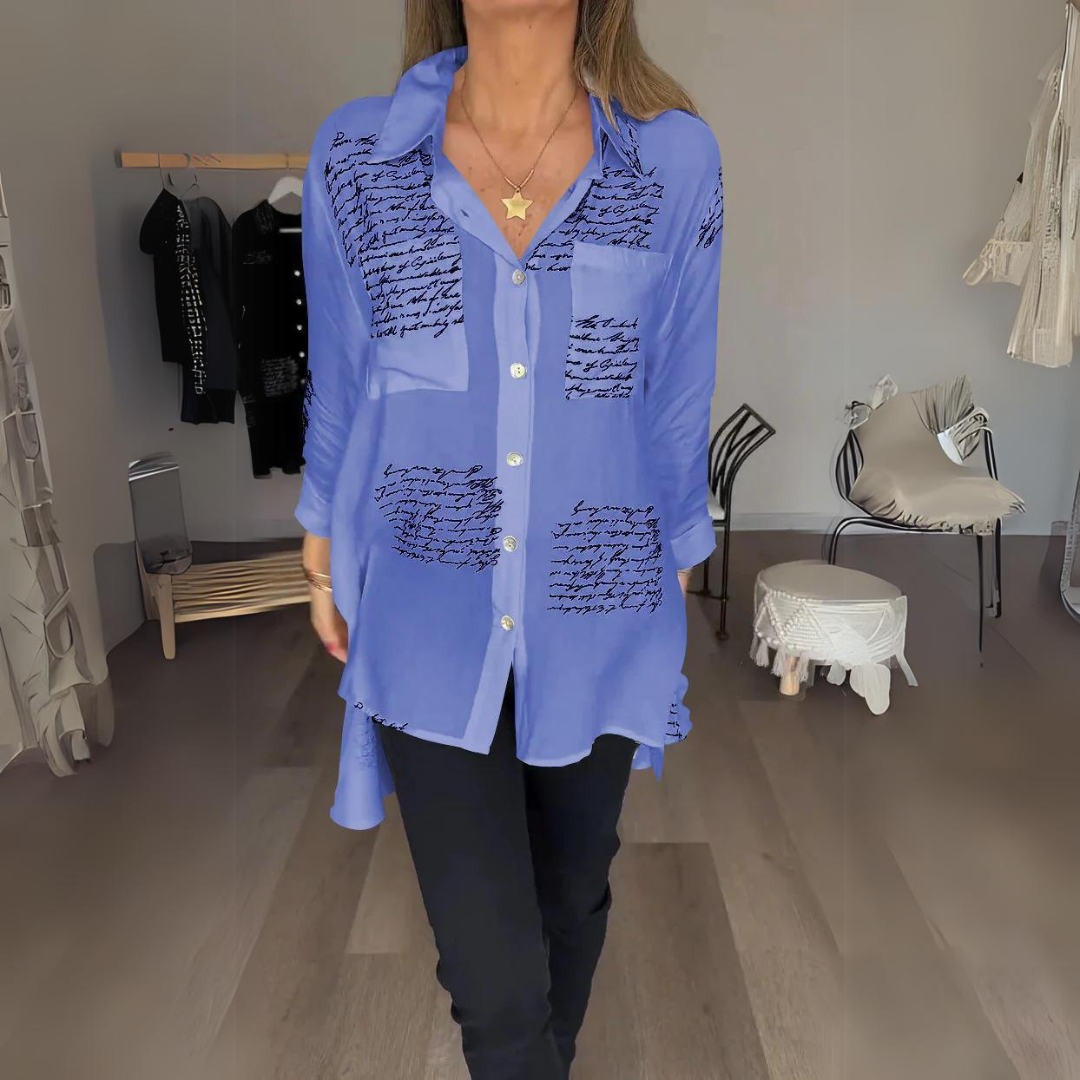 Carla™ | Handwritten Button-Up Shirt