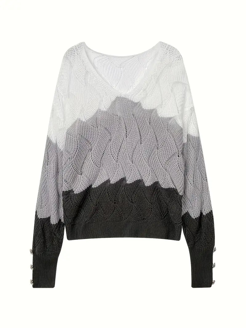 RENILDA – ELEGANT V-NECK KNITTED SWEATER