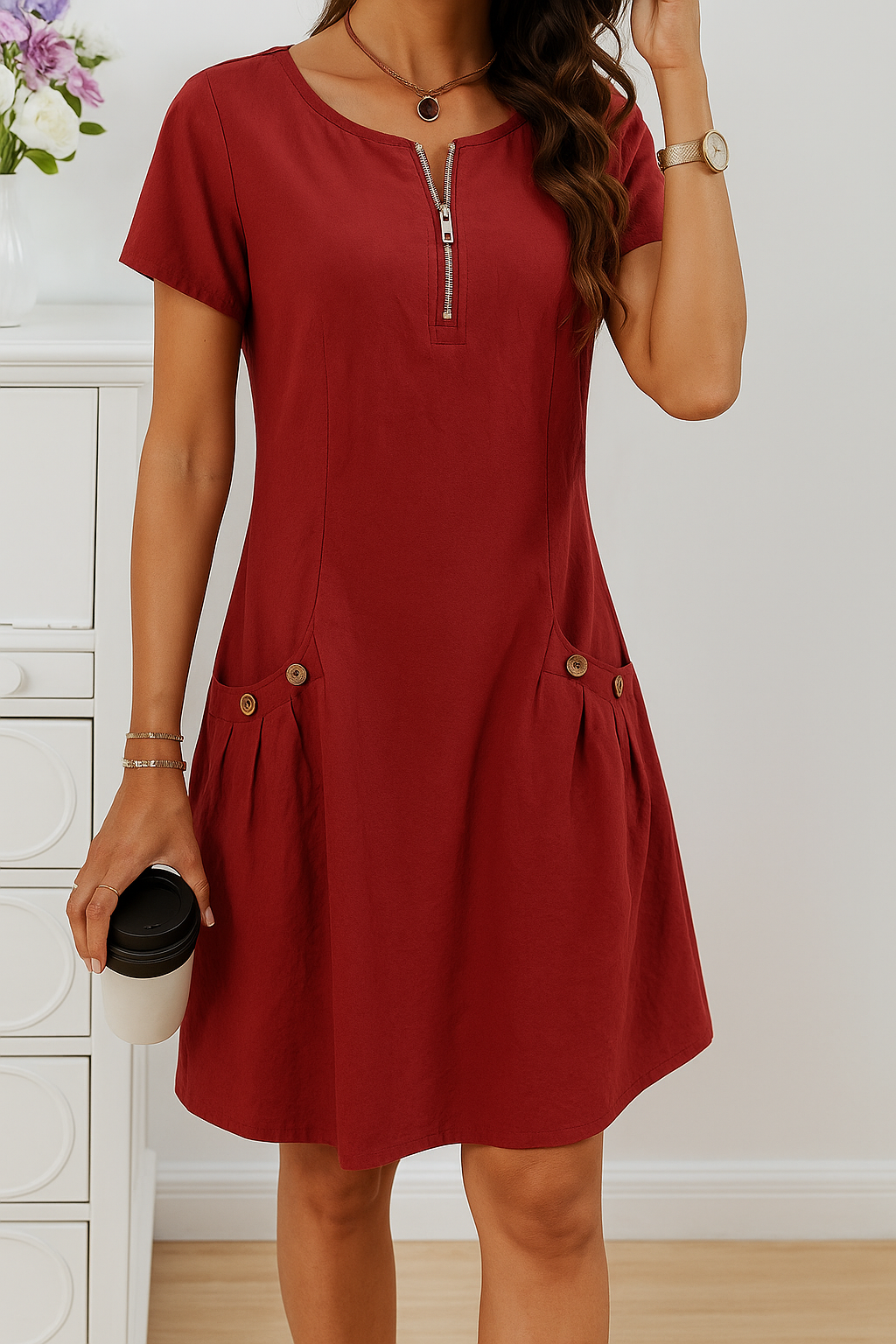 AVENCIA – ELEGANT DRESS WITH POCKETS
