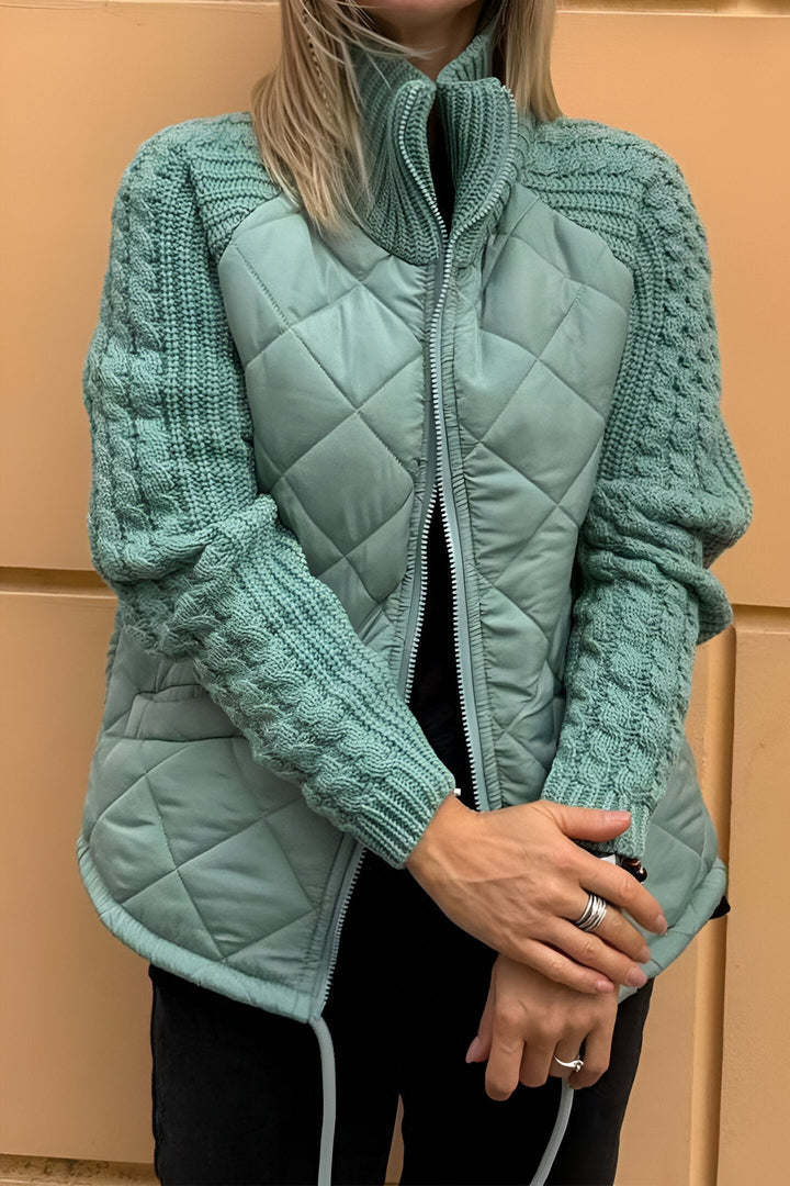 SYLVIORAEN – PATCHWORK KNIT ZIP JACKET