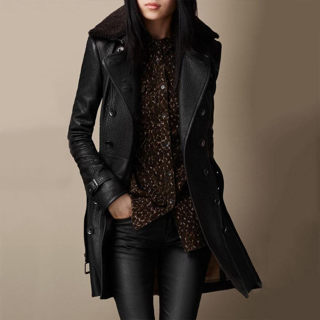 Pauline – Leather Trencth Coa