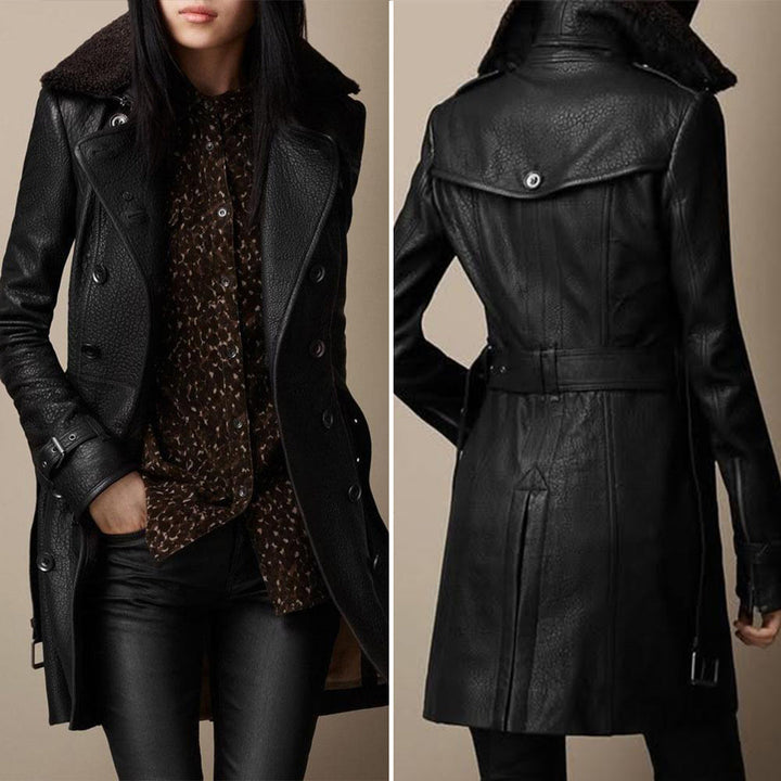 Pauline – Leather Trencth Coa