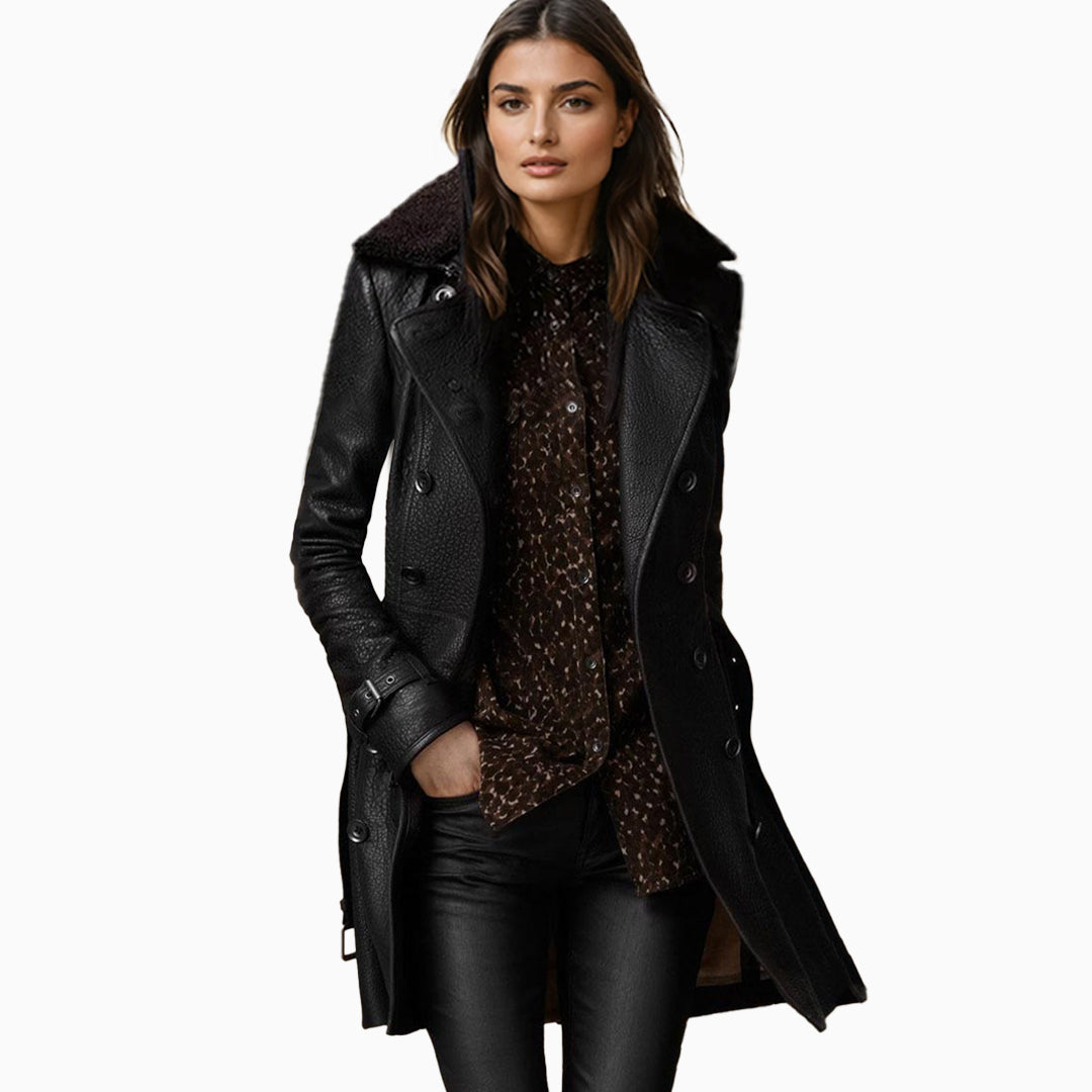 Pauline – Leather Trencth Coa