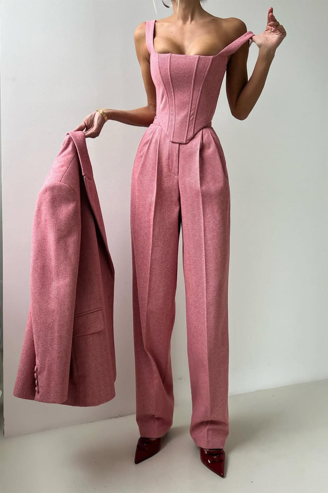 KIAVARA – THREE-PIECE SET WITH DOUBLE-BREASTED BLAZER