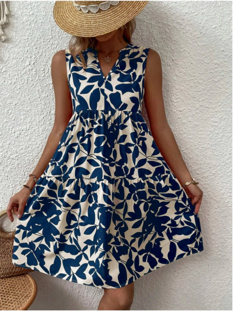 Avery | Comfortable V-Neck Print Dress
