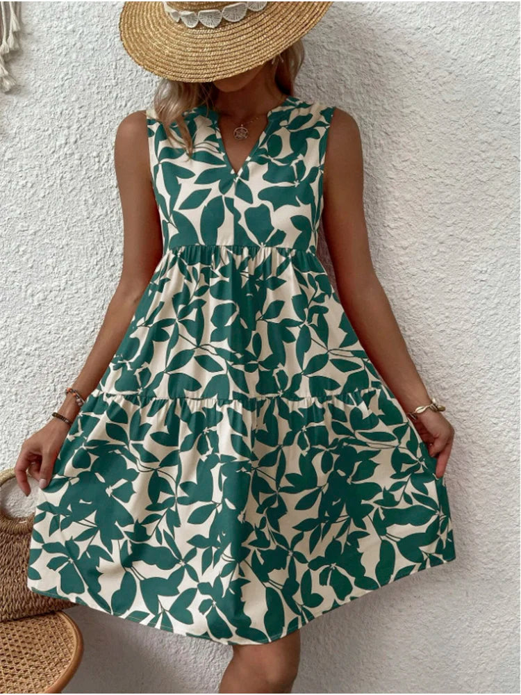 Avery | Comfortable V-Neck Print Dress