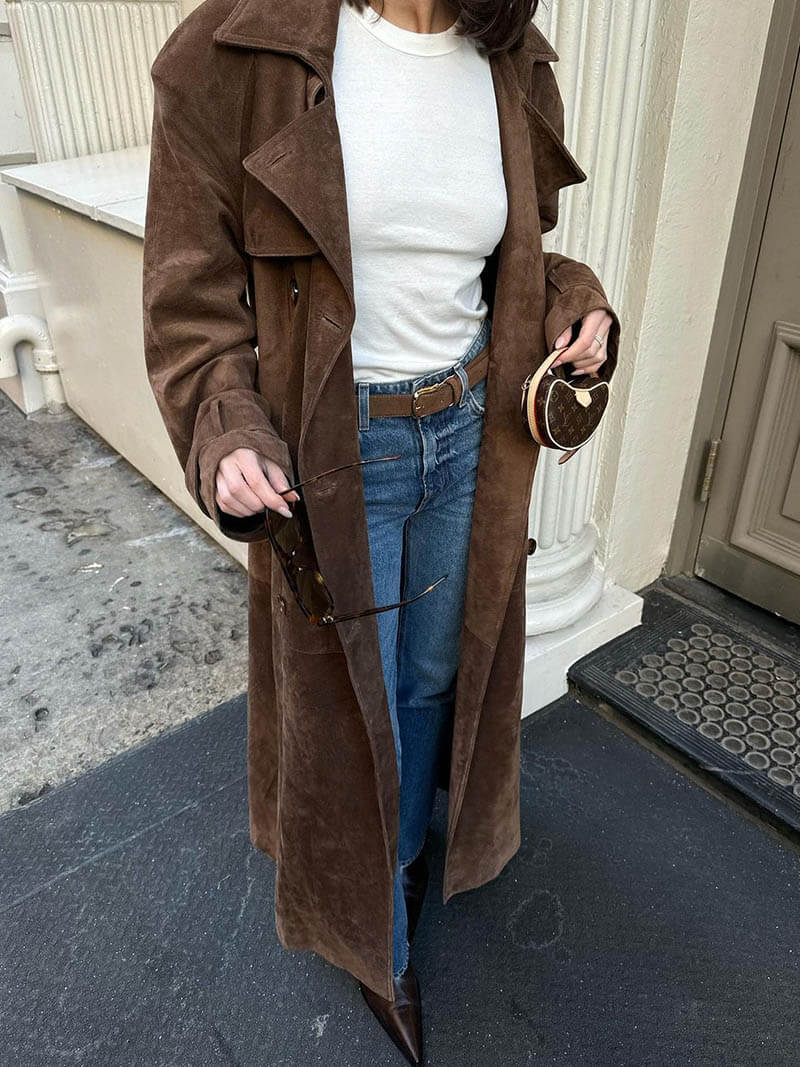 Molly - Suede trench coat