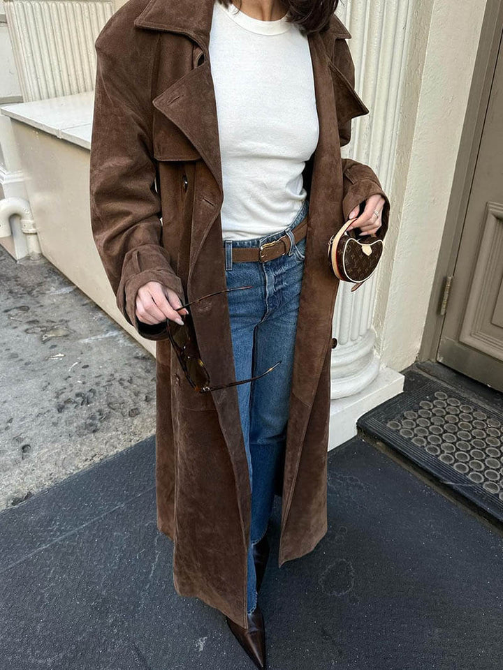 Molly - Suede trench coat