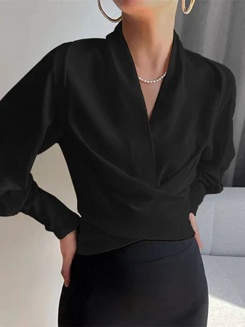 MIRELYTHEA – V-NECK WOMEN’S BLOUSES WITH PUFF SLEEVES
