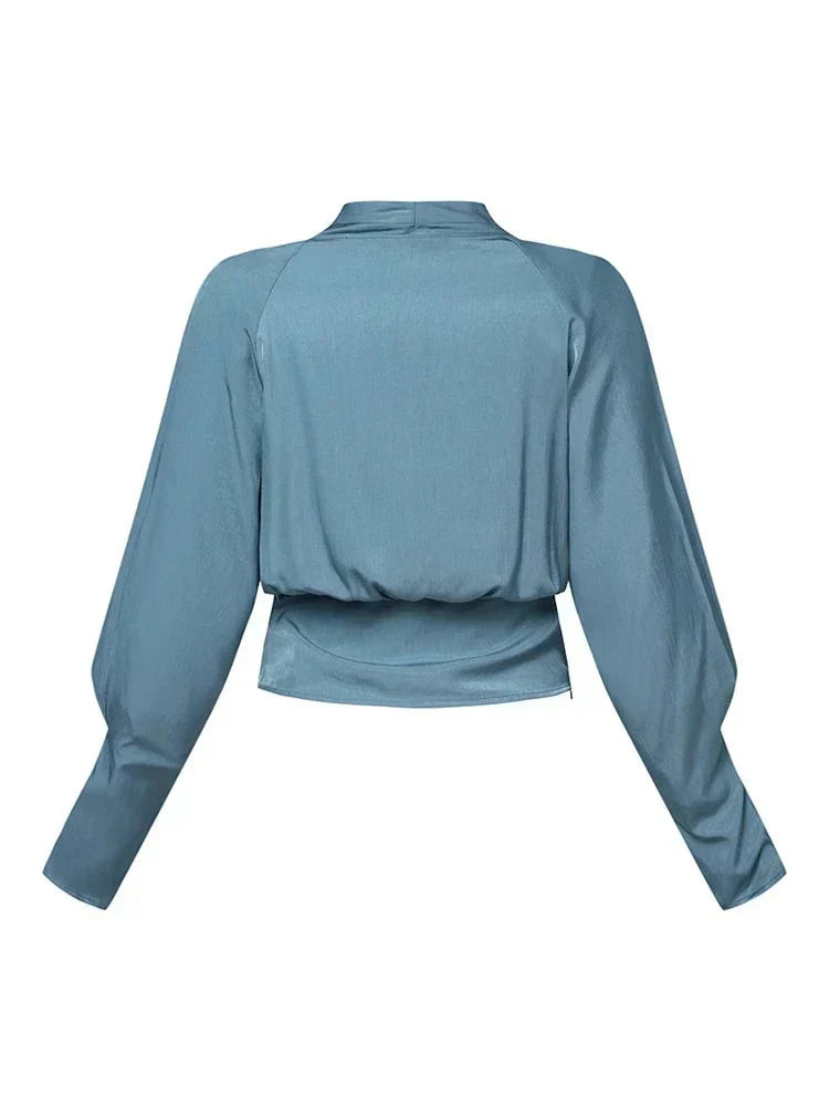 MIRELYTHEA – V-NECK WOMEN’S BLOUSES WITH PUFF SLEEVES