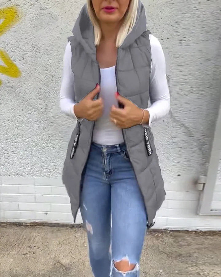 Laruna | Sleeveless Padded Coat with Zipper