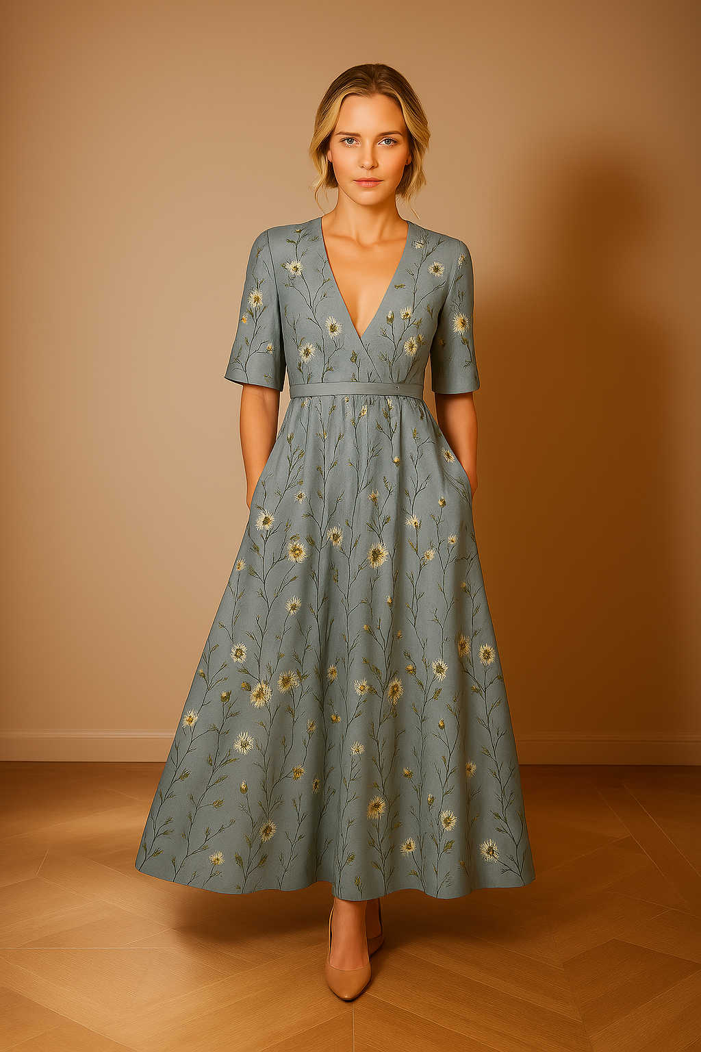 Quendolin | Elegant Floral Maxi Dress