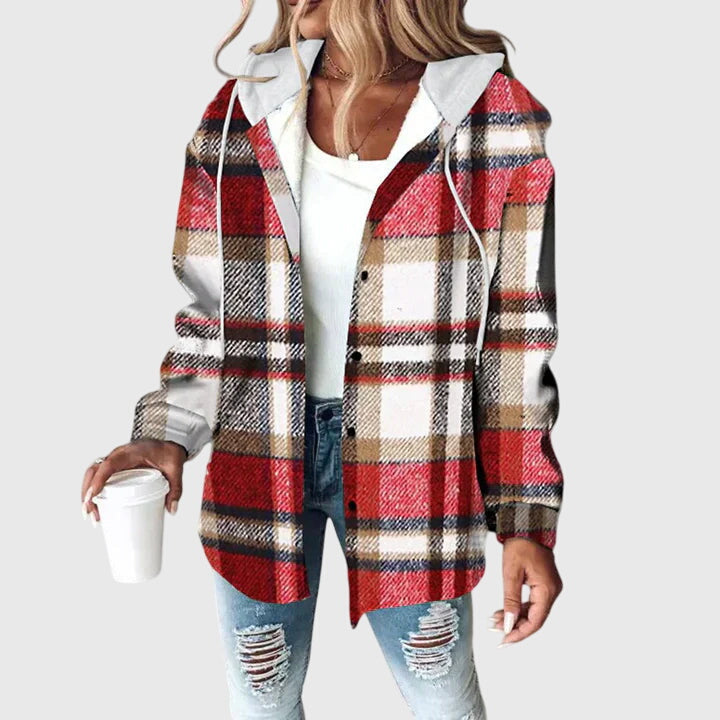 Martina -  Women's Mesh Button Placket Jacket
