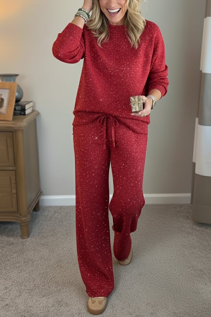 Viviana | Round Neck, Shiny, Solid Color, Comfortable Set