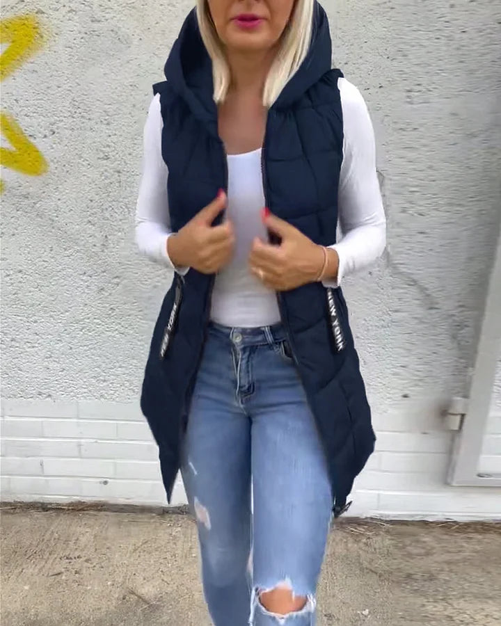 Laruna | Sleeveless Padded Coat with Zipper