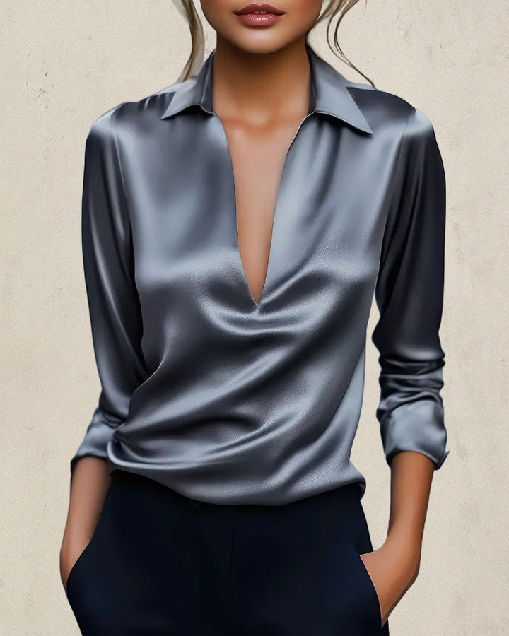 Simple and Elegant V-Neck Blouse