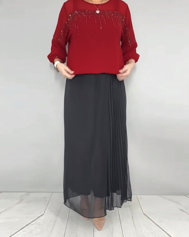 Mesh Split Loose Blouse