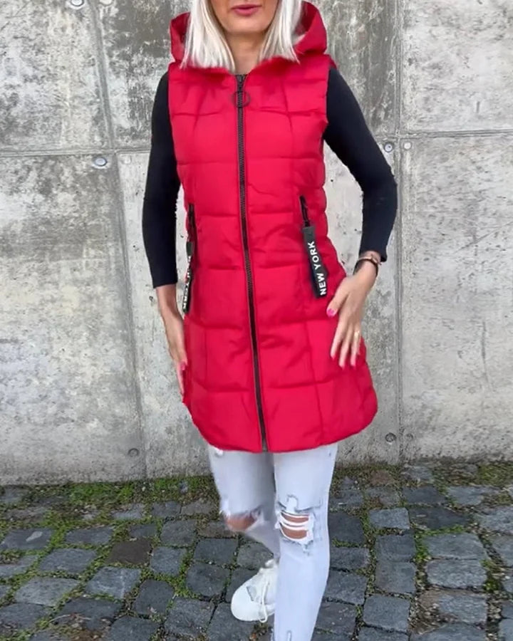 Laruna | Sleeveless Padded Coat with Zipper