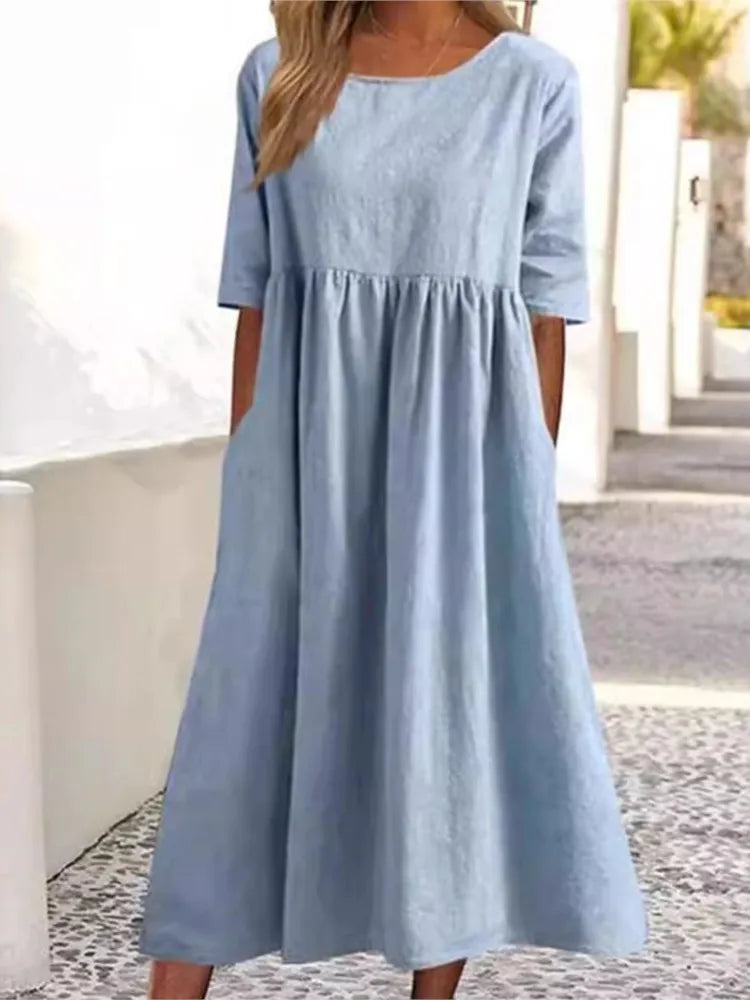 Lydia | Comfortable Loose-Fit Pocket Dress