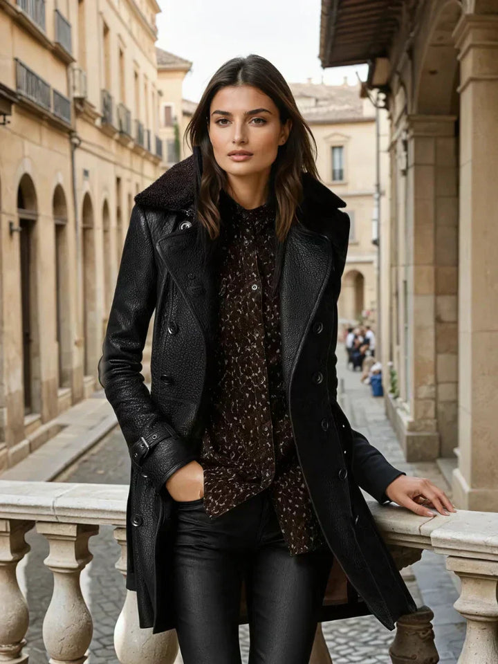 Clara - Leather Trench Coat